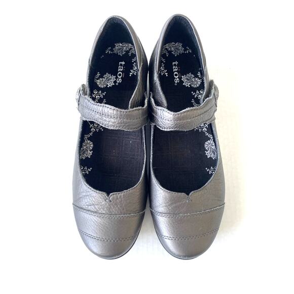 Taos Applause Pewter Smooth Leather Mary Jane Flat Ballet Gray Shoe 10 U… - Picture 2 of 7